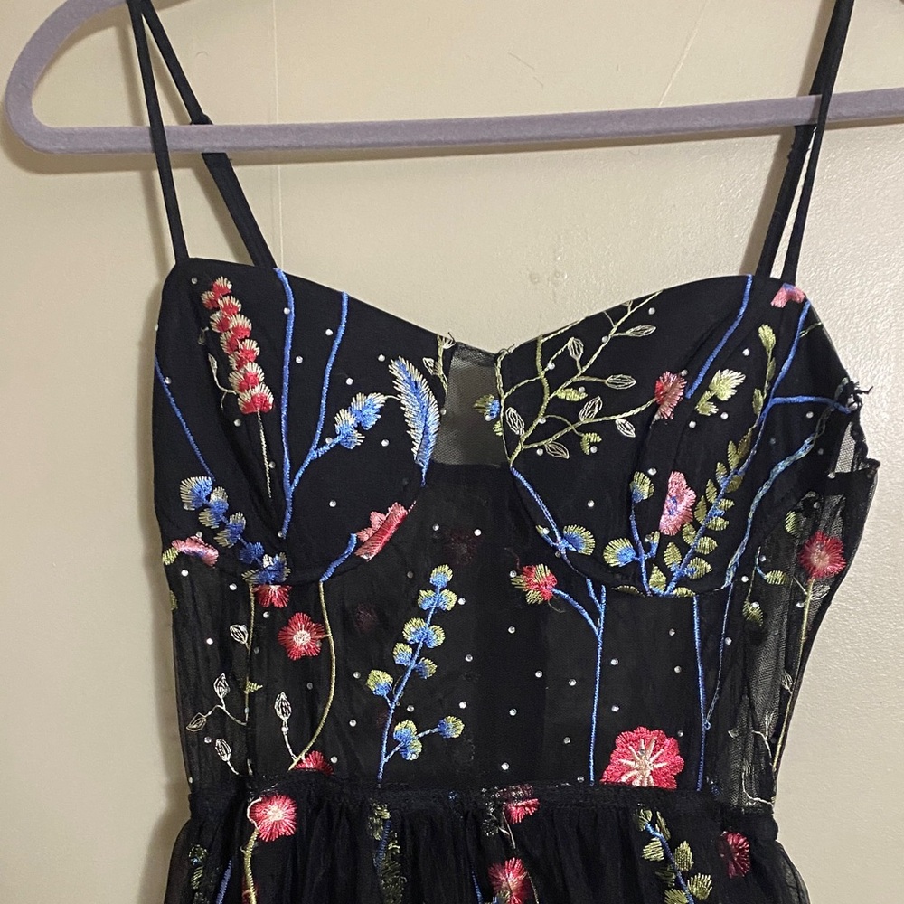 City Studio Black Floral Prom Dress - Picture 3 of 12
